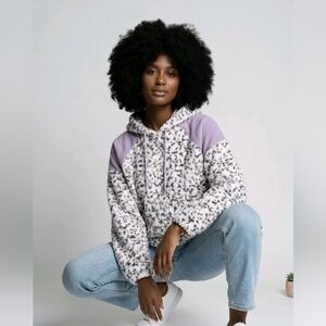 Leopard Print Fleece Hoodie